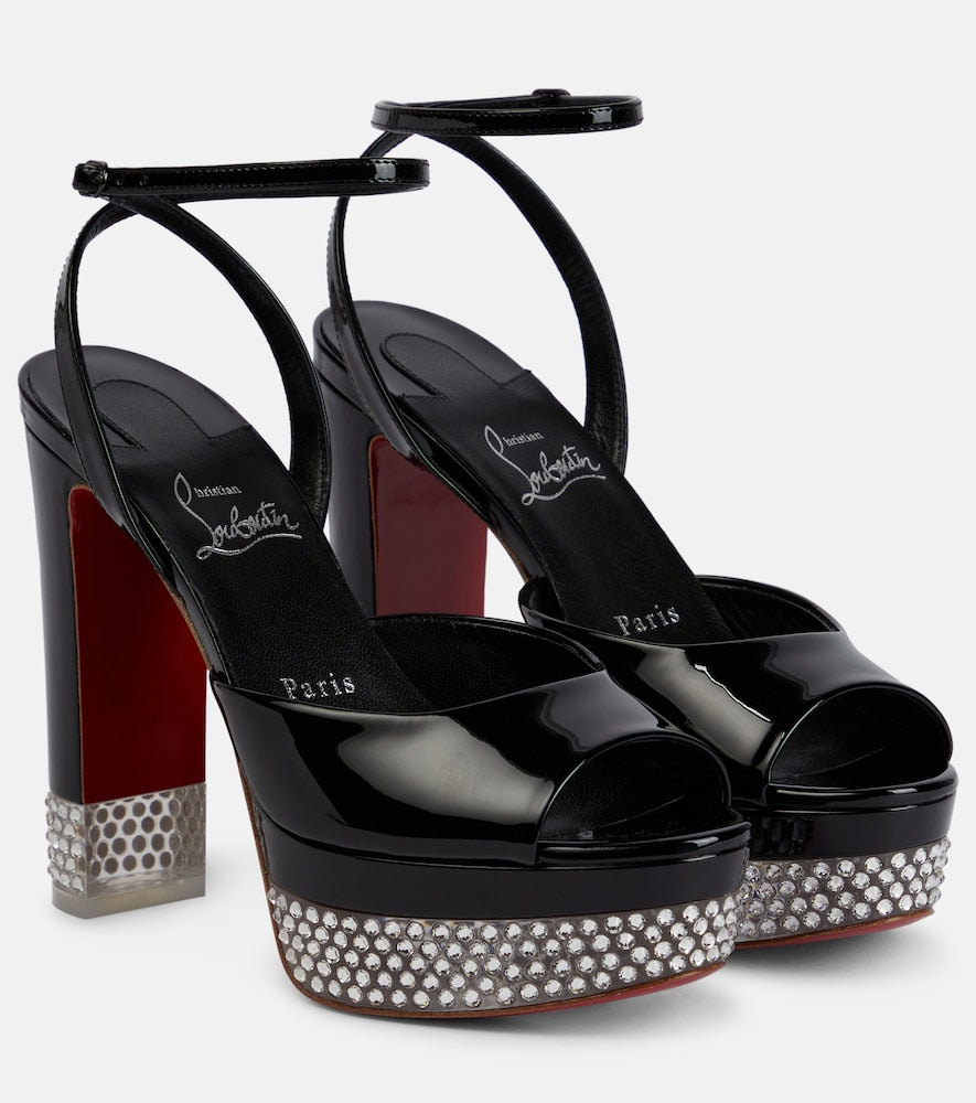 Christian Louboutin Cassandrina Alta 130 embellished sandals - Black High-Heel Sandals