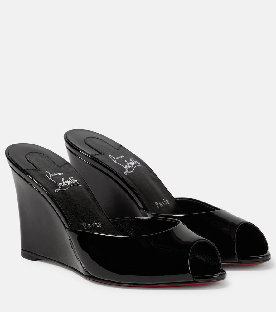 Christian Louboutin Me Dolly Zeppa patent leather sandals (Black) - High-Heel Sandals