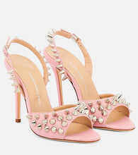 Alessandra Rich Embellished leather sandals - Alessandra Rich 缀饰皮凉鞋