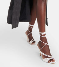 Alessandra Rich Embellished silk satin sandals