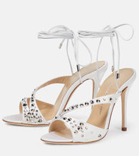 Alessandra Rich Embellished silk satin sandals
