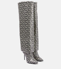 Balmain Ariel monogram knee-high boots