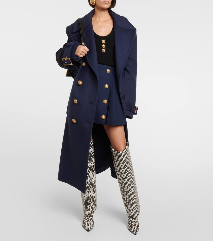 Balmain Ariel monogram knee-high boots