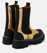 Ganni Metallic leather Chelsea boots