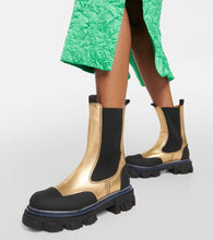 Ganni Metallic leather Chelsea boots