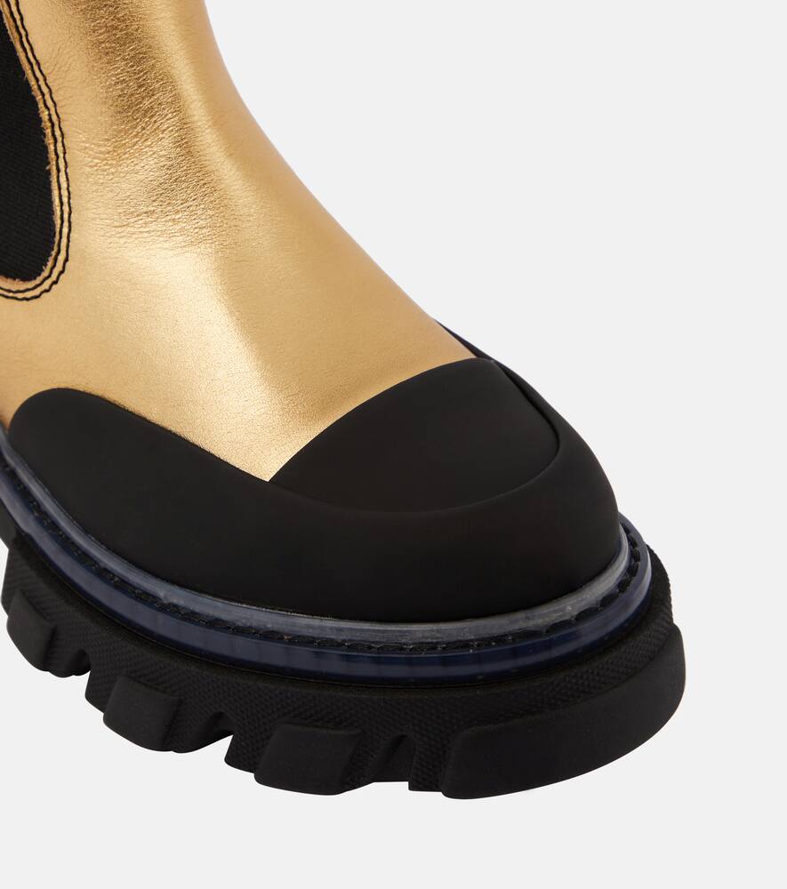 Ganni Metallic leather Chelsea boots