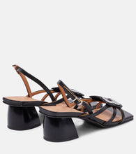 Ganni Embellished faux leather sandals