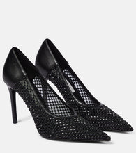 Stella McCartney Iconic embellished mesh and faux leather pumps