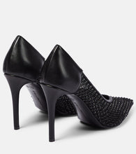 Stella McCartney Iconic embellished mesh and faux leather pumps