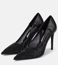 Stella McCartney Iconic embellished mesh and faux leather pumps