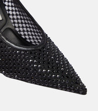 Stella McCartney Iconic embellished mesh and faux leather pumps