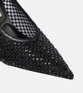 Stella McCartney Iconic embellished mesh and faux leather pumps