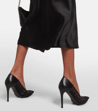 Stella McCartney Iconic embellished mesh and faux leather pumps
