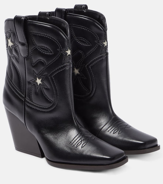 Stella McCartney Embroidered faux leather ankle boots