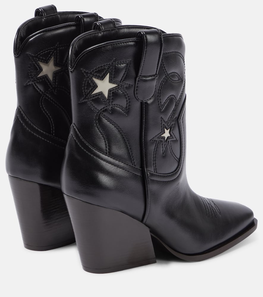 Stella McCartney Embroidered faux leather ankle boots