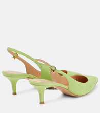 Gianvito Rossi Ribbon 55 suede slingback pumps