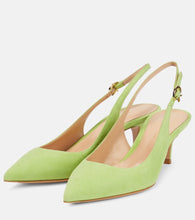 Gianvito Rossi Ribbon 55 suede slingback pumps