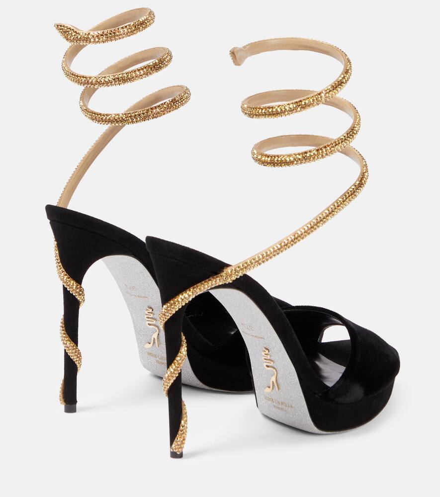 Rene Caovilla Embellished velvet sandals