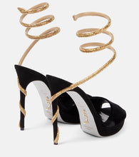 Rene Caovilla Embellished velvet sandals