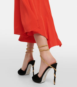 Rene Caovilla Embellished velvet sandals