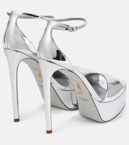 Rene Caovilla Anastasia mirrored leather platform sandals