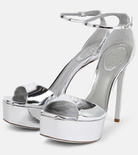 Rene Caovilla Anastasia mirrored leather platform sandals
