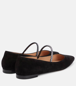 Gianvito Rossi Embellished suede ballet flat