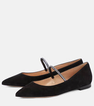 Gianvito Rossi Embellished suede ballet flat