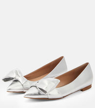Gianvito Rossi Bow-embellished leather ballet flats