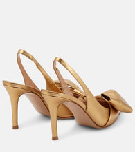 Gianvito Rossi Safira metallic leather slingback pumps