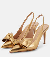 Gianvito Rossi Safira metallic leather slingback pumps