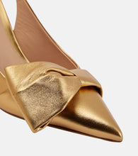 Gianvito Rossi Safira metallic leather slingback pumps