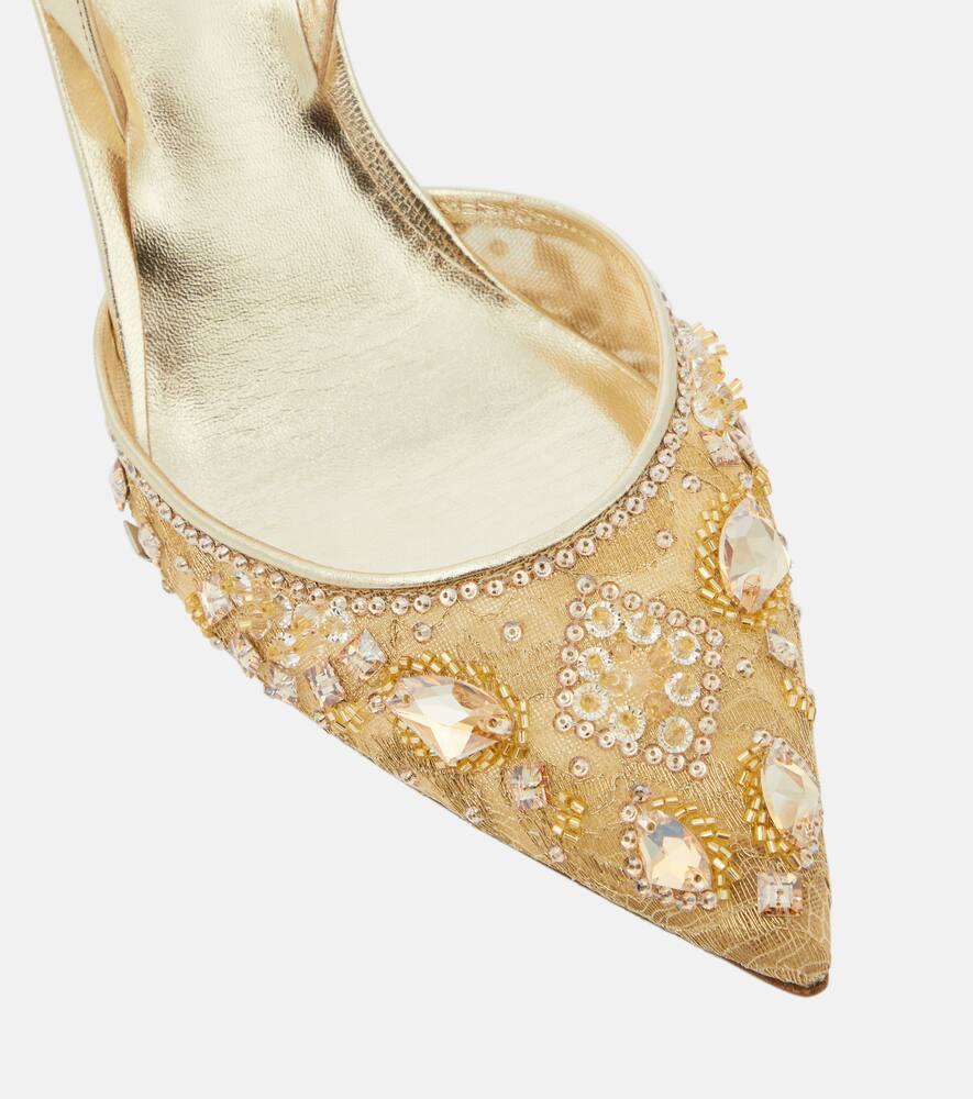 Rene Caovilla Embellished slingback pumps