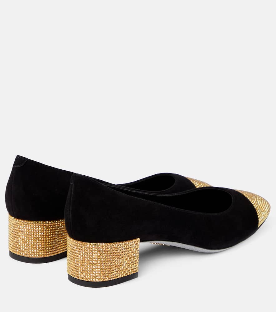 Rene Caovilla Bonnie embellished suede pumps