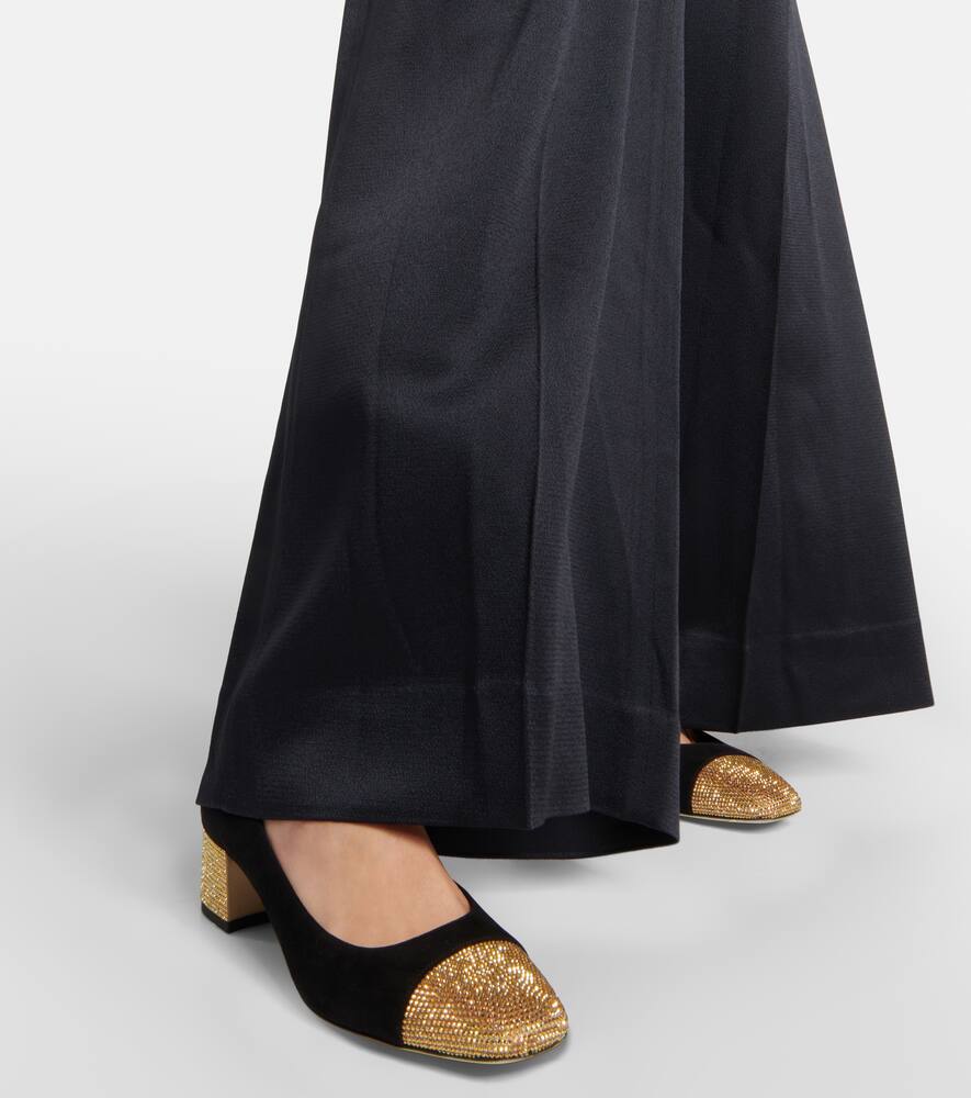 Rene Caovilla Bonnie embellished suede pumps