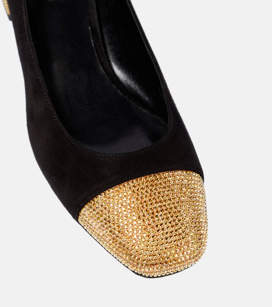 Rene Caovilla Bonnie embellished suede pumps