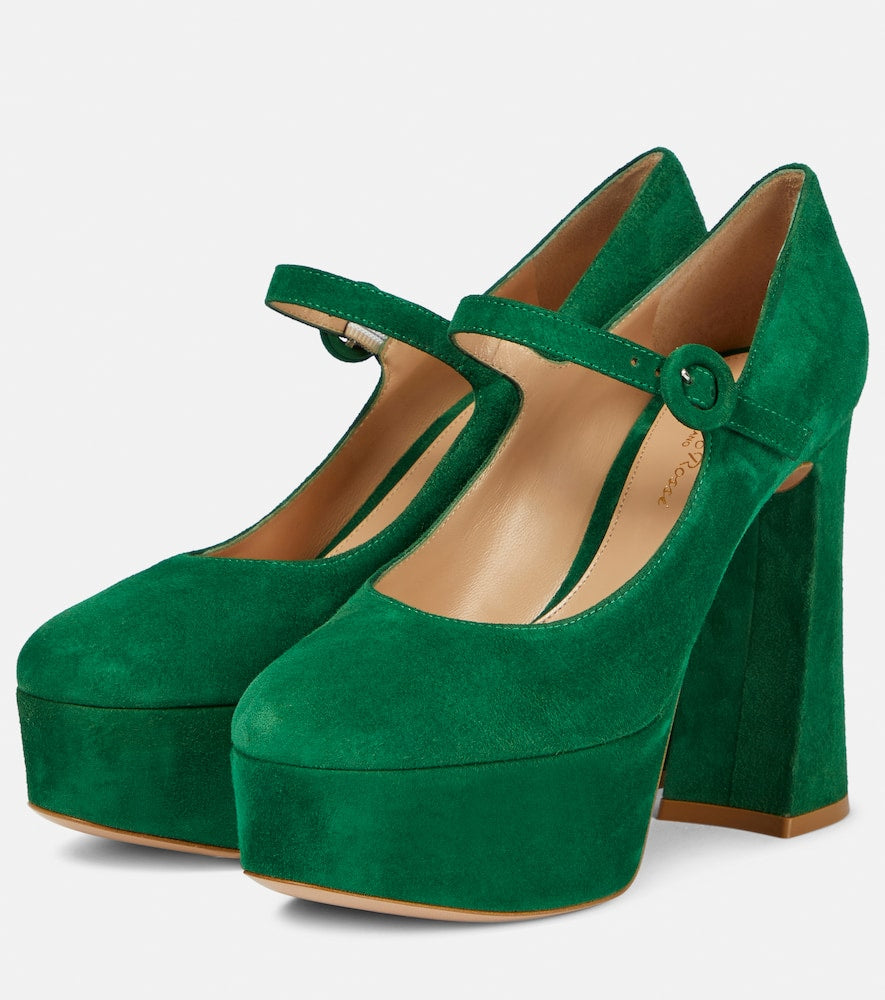 Gianvito Rossi Mary Jane suede leather pumps
