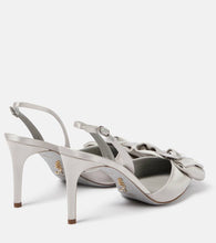 Rene Caovilla Bow-embellished satin slingback pumps