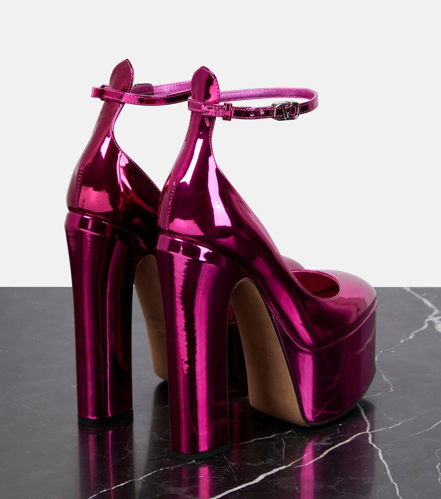 Valentino Garavani Tan-Go metallic leather platform pumps
