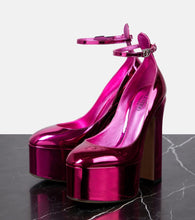 Valentino Garavani Tan-Go metallic leather platform pumps