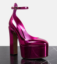 Valentino Garavani Tan-Go metallic leather platform pumps