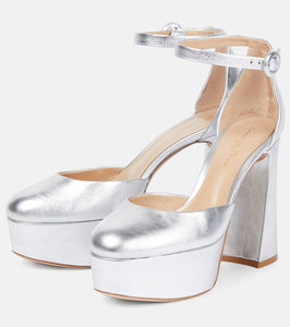 Gianvito Rossi Holly D'Orsay 70 leather platform pumps