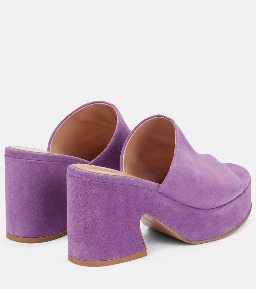 Gianvito Rossi Suede platform mules