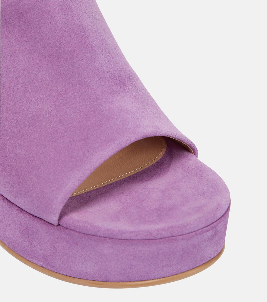 Gianvito Rossi Suede platform mules