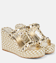 Valentino Garavani Rockstud woven wedge sandals
