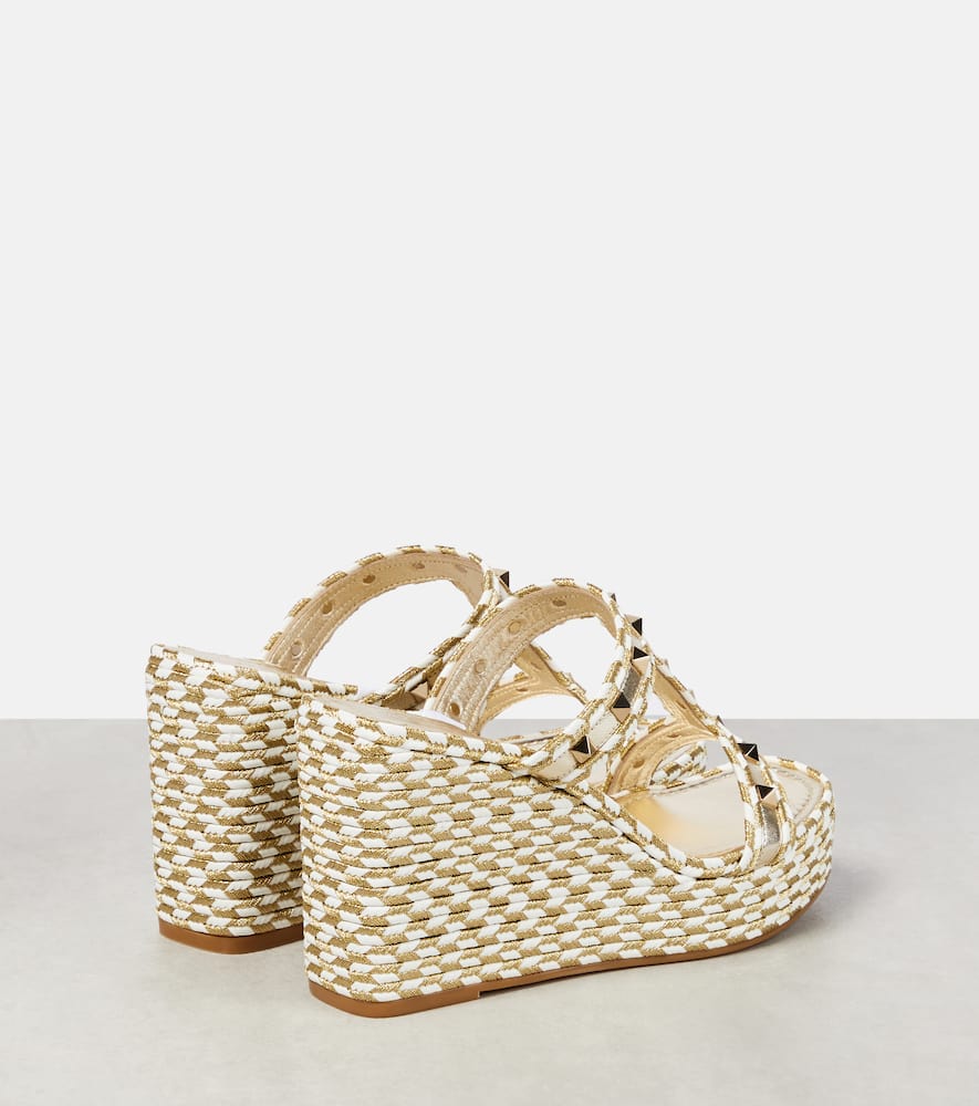 Valentino Garavani Rockstud woven wedge sandals