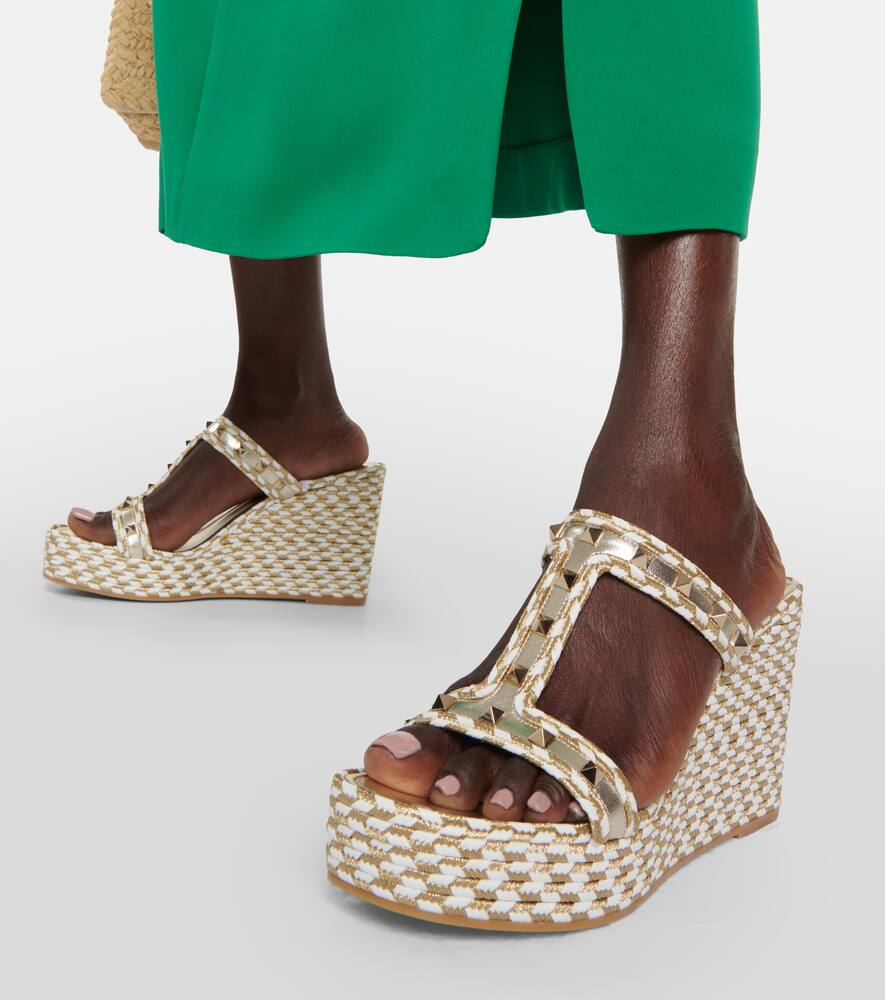 Valentino Garavani Rockstud woven wedge sandals