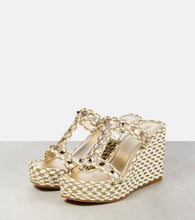 Valentino Garavani Rockstud woven wedge sandals