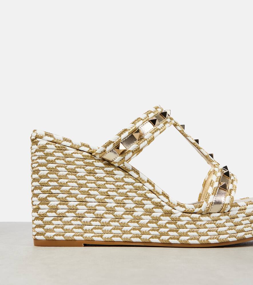 Valentino Garavani Rockstud woven wedge sandals