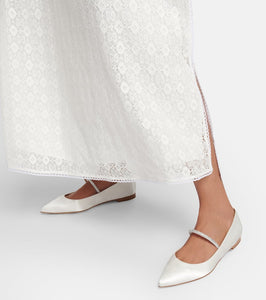 Gianvito Rossi Crystal-embellished satin ballet flats